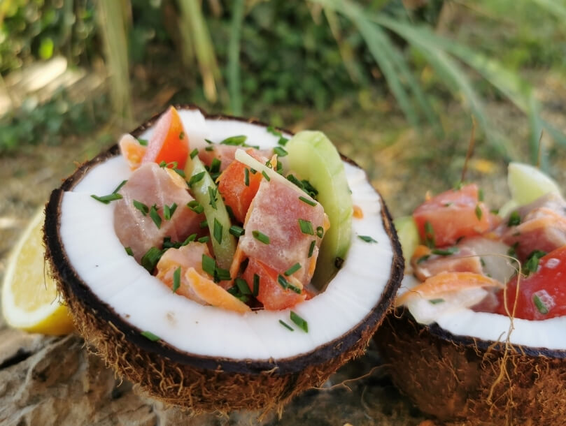 noix de coco poisson